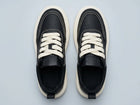 Men's Black Contrast-Stitch Platform Sneakers