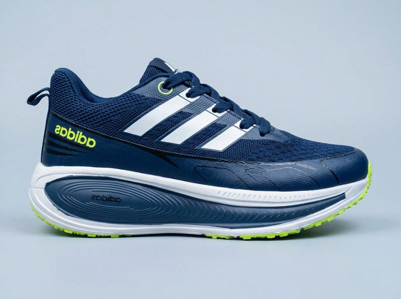 Adidas Navy Lime Chunky Running Sneakers