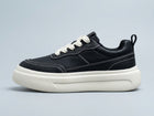 Men's Black Contrast-Stitch Platform Sneakers