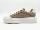 Men's Beige Canvas Platform Sneakers