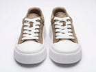 Men's Beige Canvas Platform Sneakers